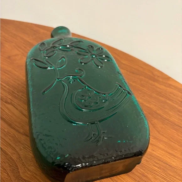 Teal Embossed Glass Vase - Picture 5 of 8